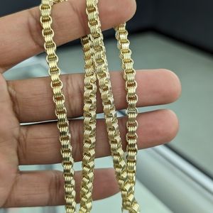 10kt Real Gold Box Byzantine Chain 5.3mm 22 Inches